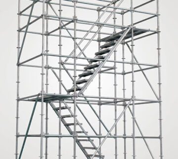 مراحل نصب راه پله داربستی